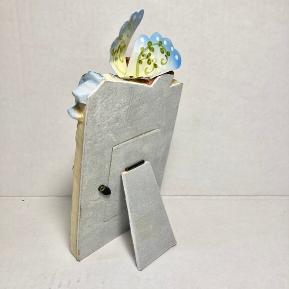 Vintage Elizabeth Andrews Angel Flower Resin Photo Picture Frame Ladybug Dove - Picture 4 of 10